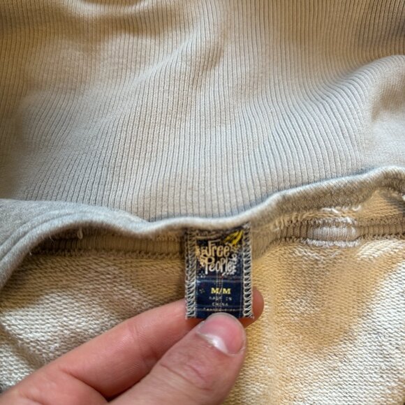 Free People Light Heather Grey Zip Up Women's Cute Shoulder Cover Tank Hoody - Picture 3 of 5